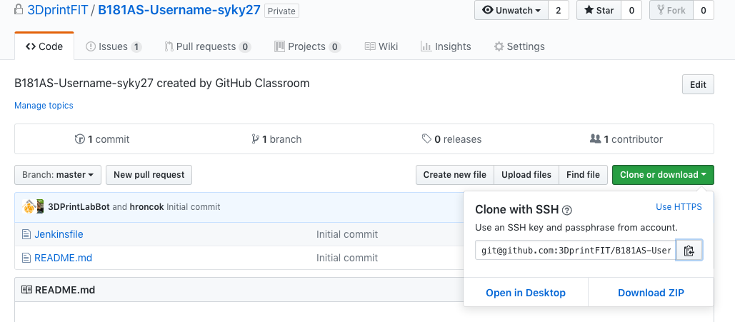 get ssh url